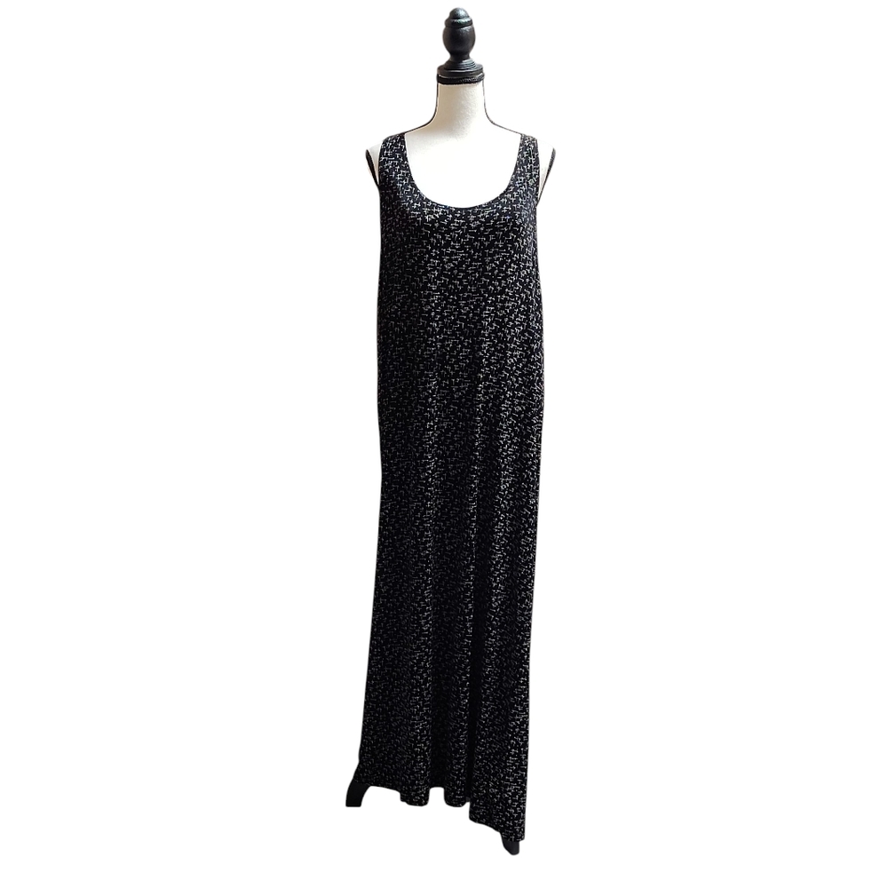 Carole Little Vintage Black&Cream MaxiTank Dress 1990s Size 16